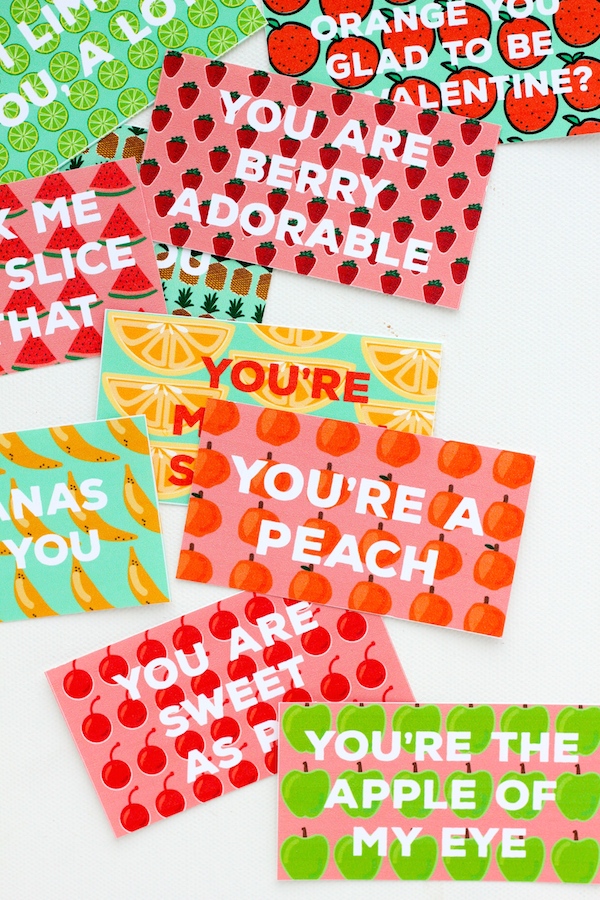 Sweet and Simple Fruity Valentine’s Day Cards (Free Printables!)